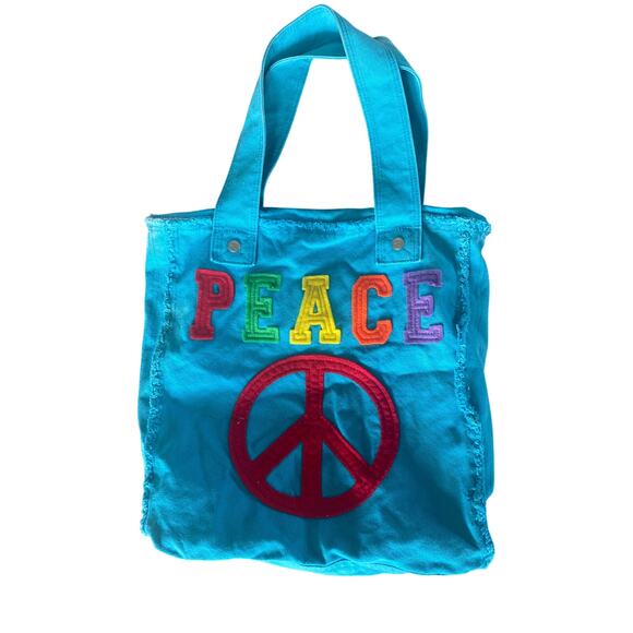Peace Felt Turquoise Bag Shoulder Bag Multicolored - Picture 1 of 7